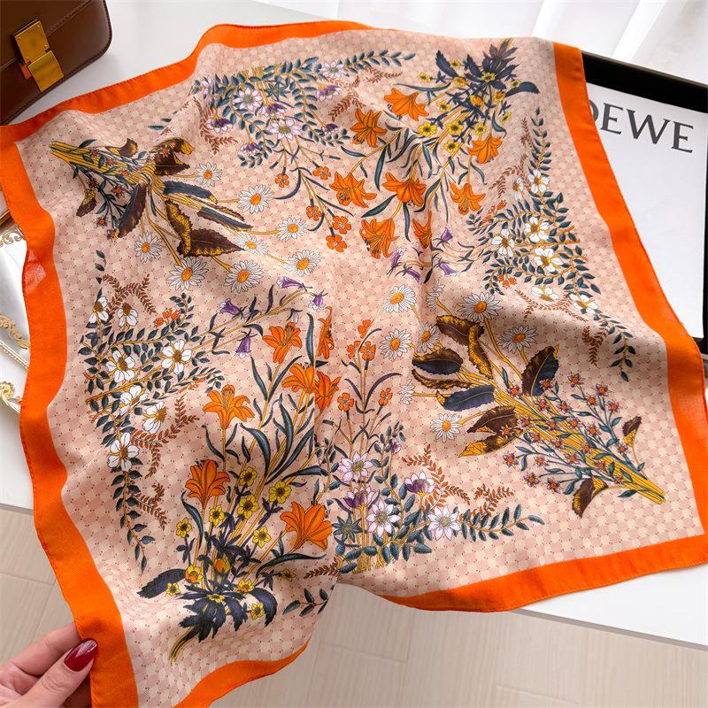 Eșarfă elegantă de mătase 2025: Design japonez și coreean, Stil subțire de vară, Protecție pentru gât