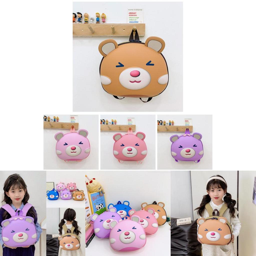 Stylish And Comfortable Kids Backpack In Lavender And Pink With Bear Design