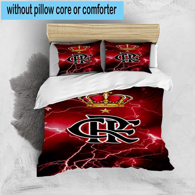 3pcs CR Flamengo Printed Bedding Set Duvet Cover Closure Includes 1 Duvet Cover & 2 Pillowcases Bedding Sets Home Decor Gifts
