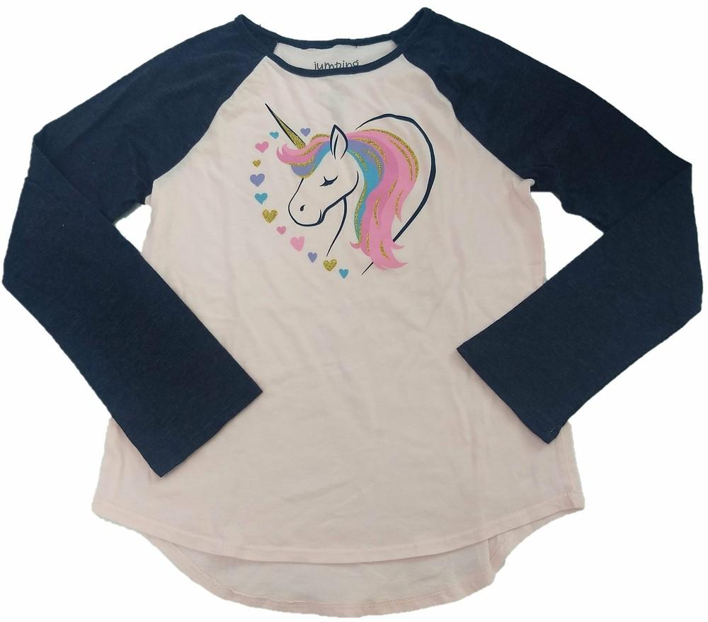 Unicorn Hearts Sparkle Girls Jumping Beans T-Shirt (Pink) Unisex T-Shirt M