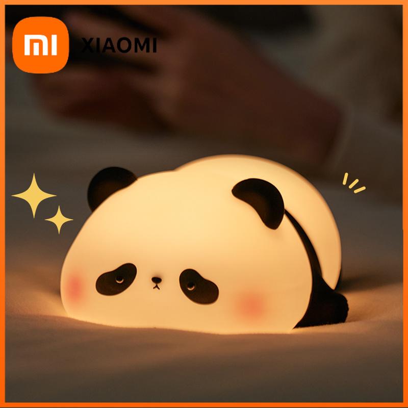 Xiaomi Panda LED Night Light Cute Silicone Night Light USB Rechargeable Touch Night Lamp Bedroom Timing Lamp Decoration Children's Gift