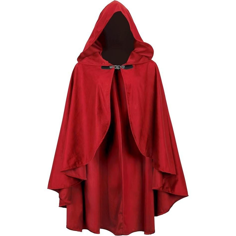 Medieval Velvet Cloak With Hood For Halloween Cosplay And Fantasy Role Play
