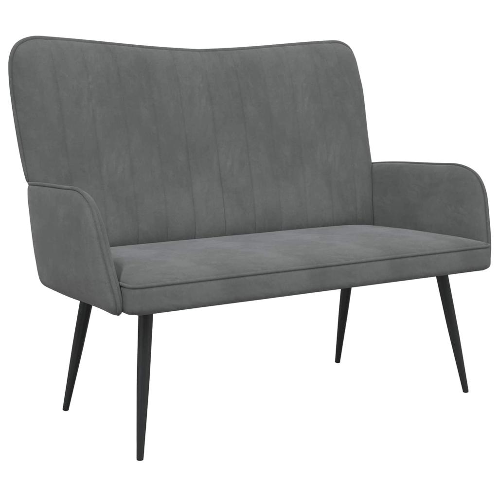2 Seater Sofa Dark Grey 115 x 61 x 87 cm Velvet (V)