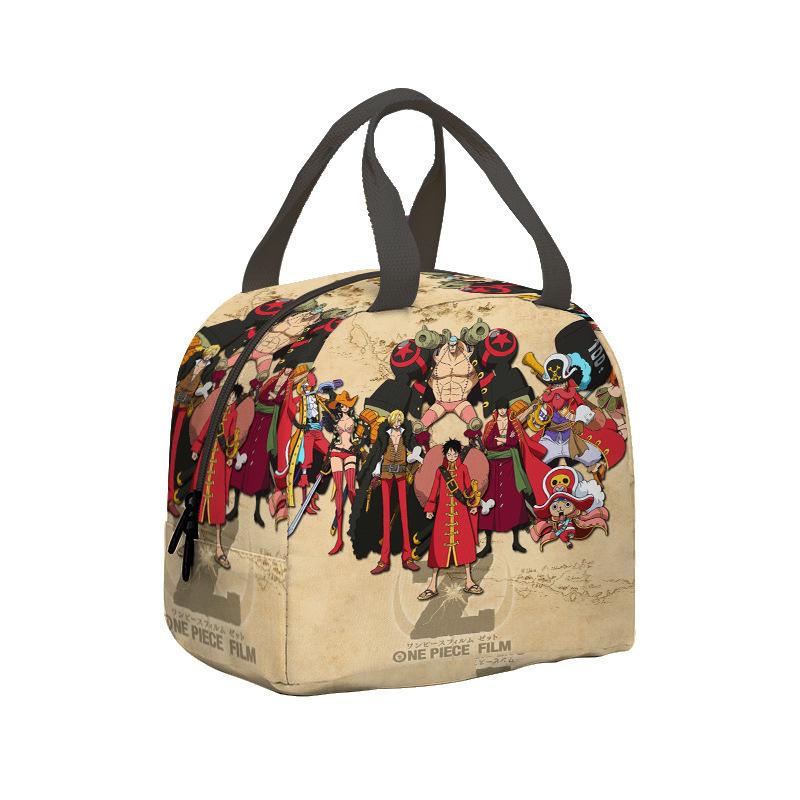 Borsa per il pranzo per bambini Anime One Piece King dei Pirati per studenti delle scuole elementari e medie Borsa da picnic con impacco di ghiaccio Borsa termica portatile per bento