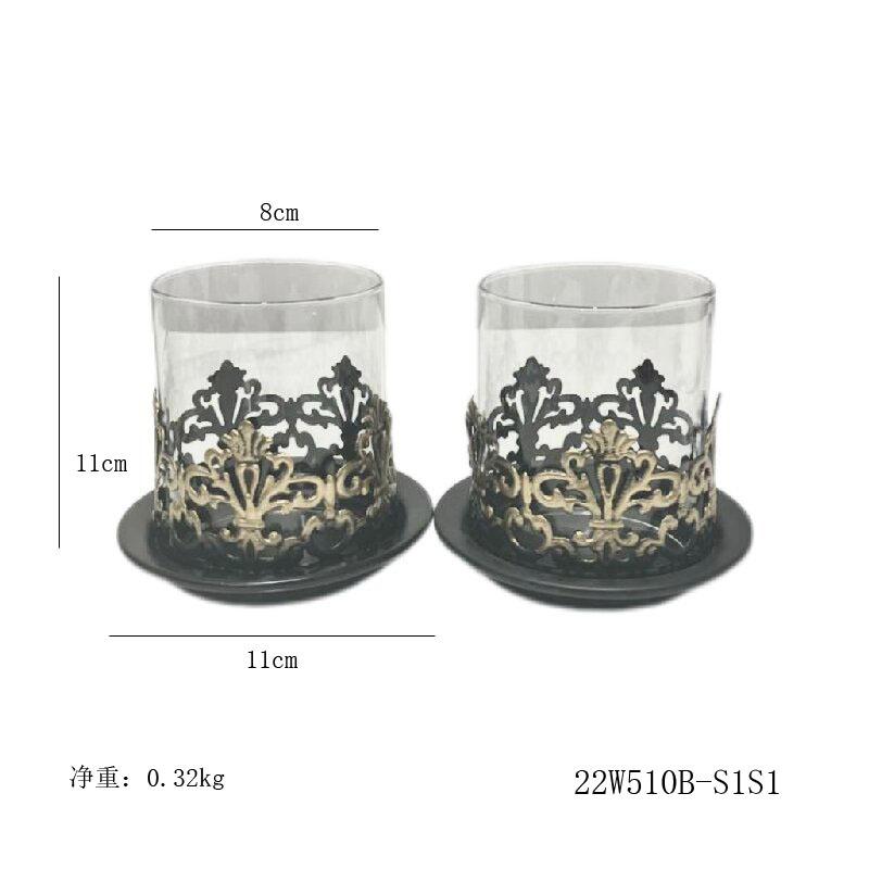 Vintage Iron Candle Holder Aromatherapy Cup Candlestick for Candlelight Dinner Home Decor And Shooting Props
