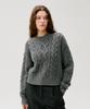 DEPOUND Cable Semi-Crop Pullover [Grey]