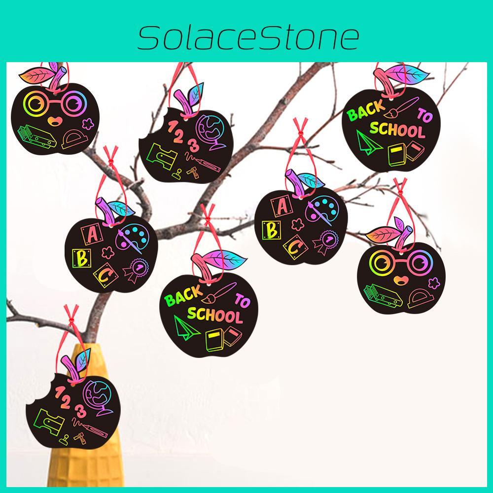 Shaped Colorful Diy Scratch Card Set Hanging School Decoration Props