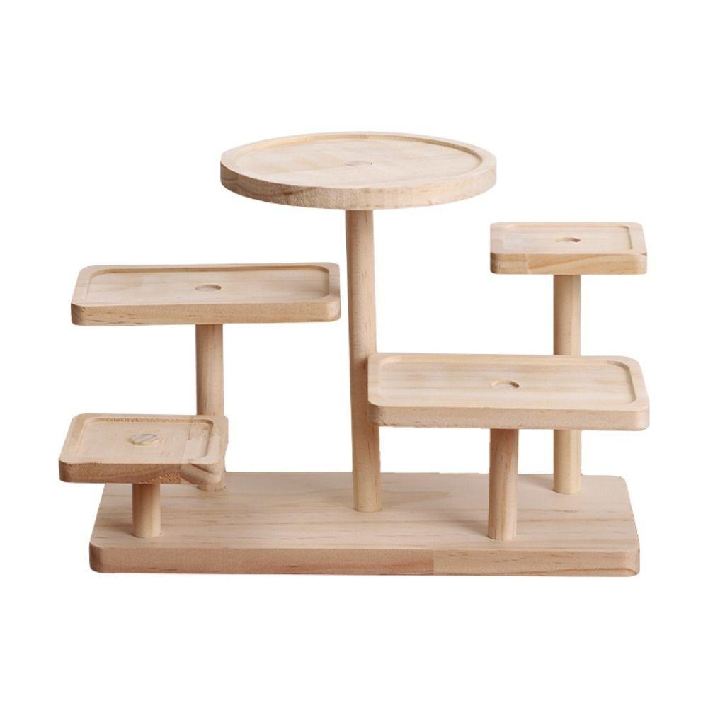 Space Save Wooden Storage Display Rack Large Capacity Cosmetic Storage Tray  Doll Storage