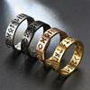 Hot Selling Classic Stainless Steel Hollow Viking Letter Ring For  Cool Men Jewelry Gifts Size 6-12