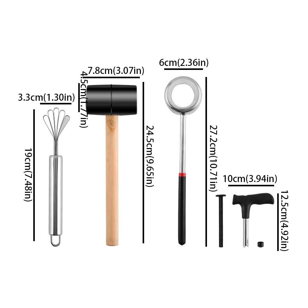 Stainless Steel Coconut Opener Tools Wooden Handle Coconut Puncher  Fruit Opening