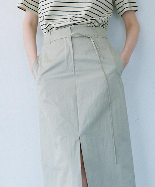 Onaenon Long Belted Skirt New6Ms406