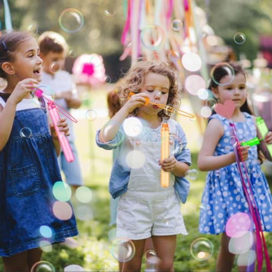 Bubble Wands, 84 Pcs Bubble Wands Bulk In 6 Colors Bubble Party Favors for,Summer Toys, Indoor Outdoor Activity, Themed Birthda