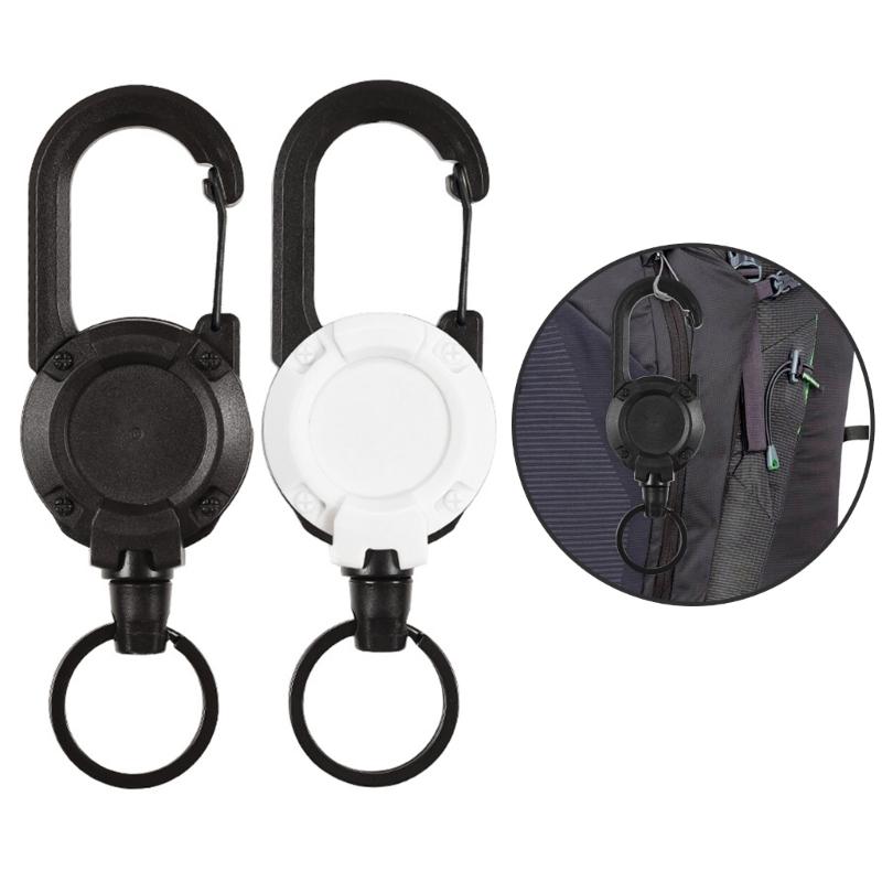 Retractable Keychain, IDs Badge Reel Retractable Badge Holder Steel Cord Keyring