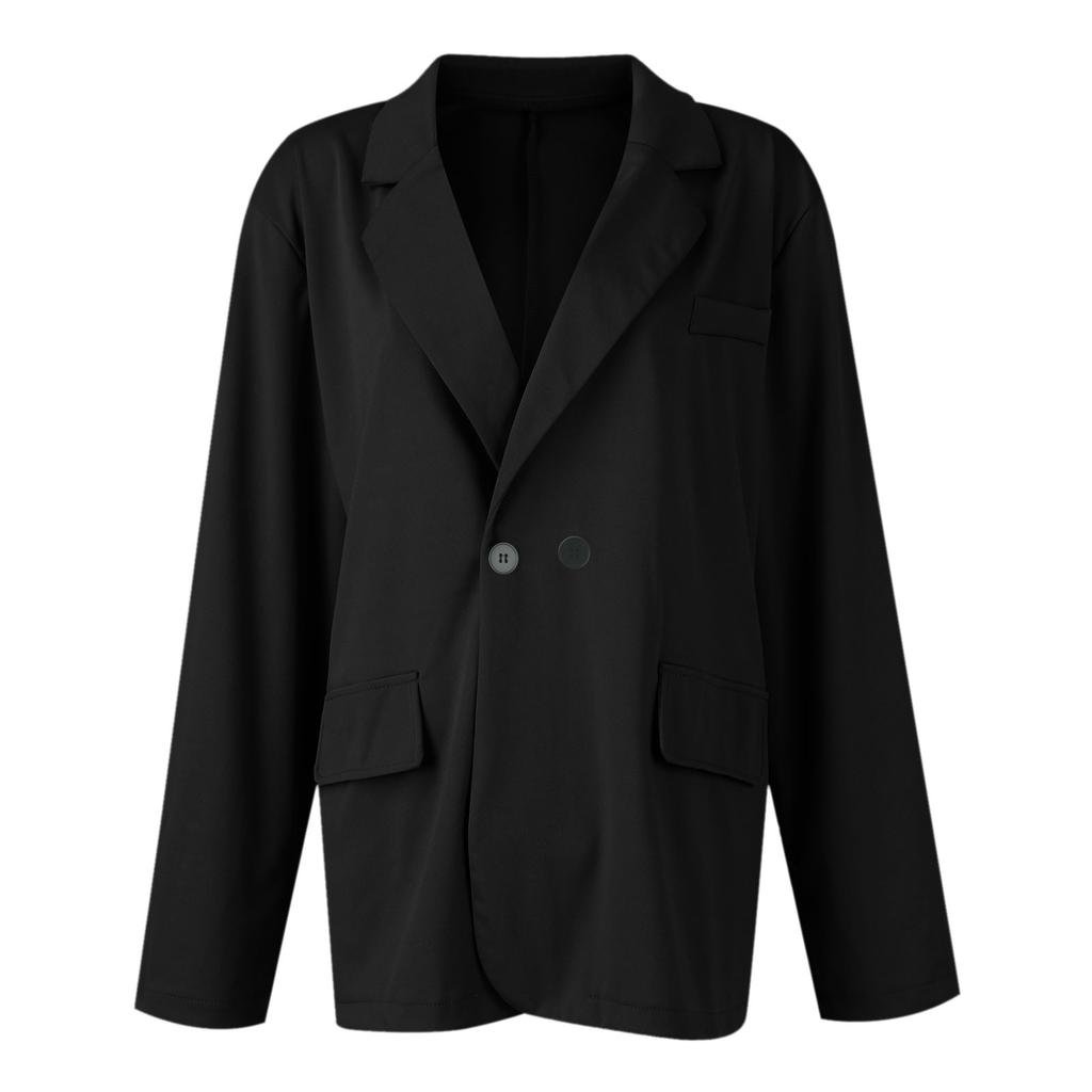 Dámská bunda klopa Jednobarevný knoflík Dekorace Slim Cardigan
