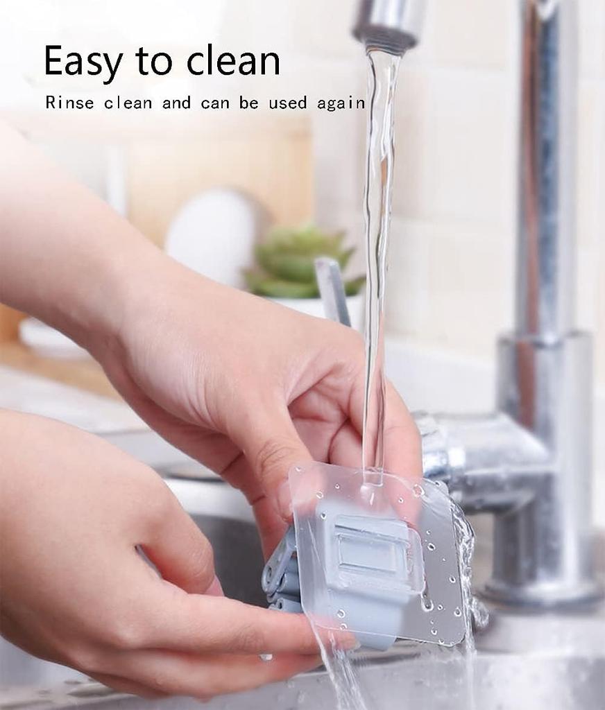 4Pcs Self Adhesive Mop Holder Broom Holder Wall Mounted White Mop  Holder No Drill Wall Mounted Organizer Clip Wall Mount Broom Clips Broom Clips