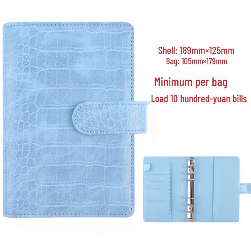 PU Crocodile Texture A6 Detachable Notebook with Zipper Pocket and Printable Logo