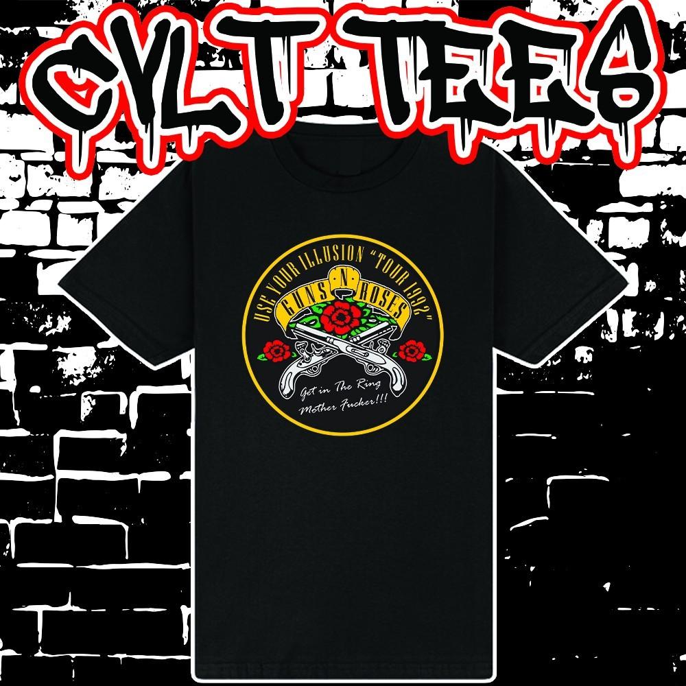 Guns N Roses Use your illusion tour remake Band Tee 100% Cotton Unisex T-Shirt M
