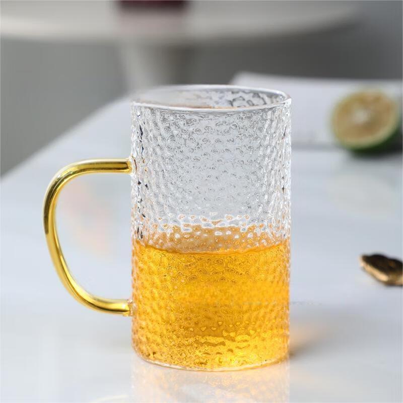Creative Hammered Glass Water Cup with Handle