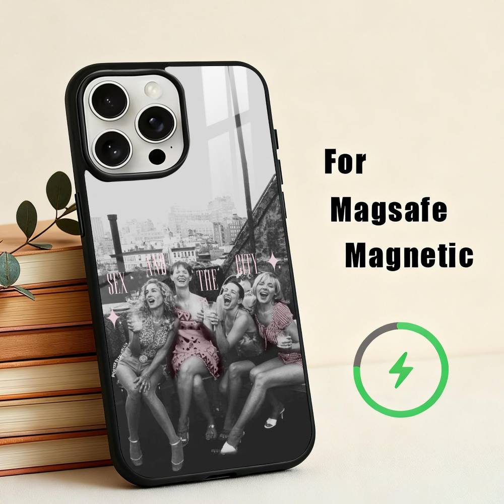 S-Sex and the City Phone Case For iPhone17,16,15,14,13,12,11 Plus,For Magnetic Wireless Charge Cover