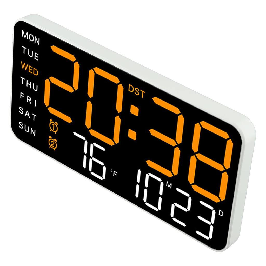 Electronic LED Alarm Clock Showing Date & Week Features Adjustable Brightness Levels & Voice Activation for Easy Use Anywhere