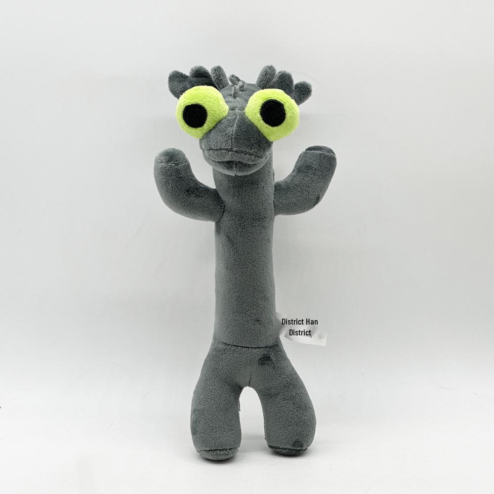 New Year Dancing Black Dragon Plush Toy with Gray Big Eyes