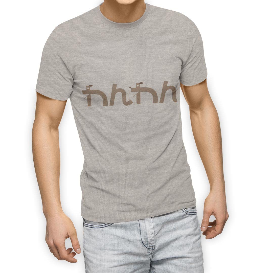 

3XL crew white dog [igsticker] Men s T-shirt, size, printed, stylish, neck, gray, t-shirt, 007737, animal, lettering, Japanese, сірий колір