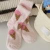 Female Autumn and Winter Thickened Warm Lovely Pink Moon Floor Sleep Tube Cotton Socks