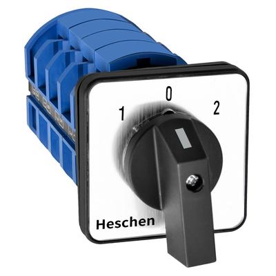 Heschen Universal Rotary Cam Selector Changeover 660V 3 Position 4 Phase 16 CE Switch, SZW26-63/D404.4, 63A, ON-OFF-ON, 4NO+4NC Terminals,