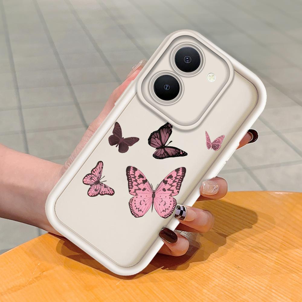 Soft Silicone Square Ladder Printing Pattern Phone Casing Full Cover Camera Shockproof Protection Rubber Case for Vivo