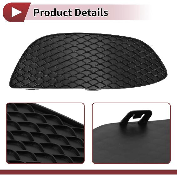 1 Pc Fog Light Grill for Mercedes-Benz C300 2015-2016 Front Right Front Lower Bumper Fog Light Cover Inserts No.2058850823 Black ABS