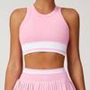 Oiob Seamless Yoga Vest Contrast Color Tight I-Shaped Beauty Back Underwear Fitness Running Short Tennis Sports Top