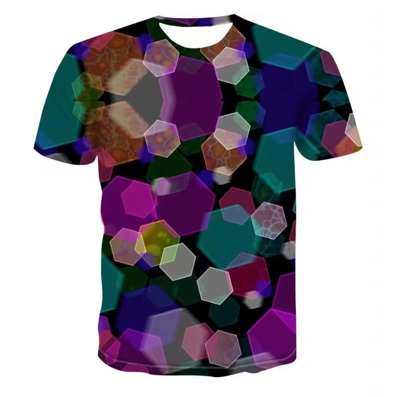 Men's Casual 3D Printed T-shirt O-Neck Fashionable and Fun Three-Dimensional Short Sleeved Plus Size Comfortable Top