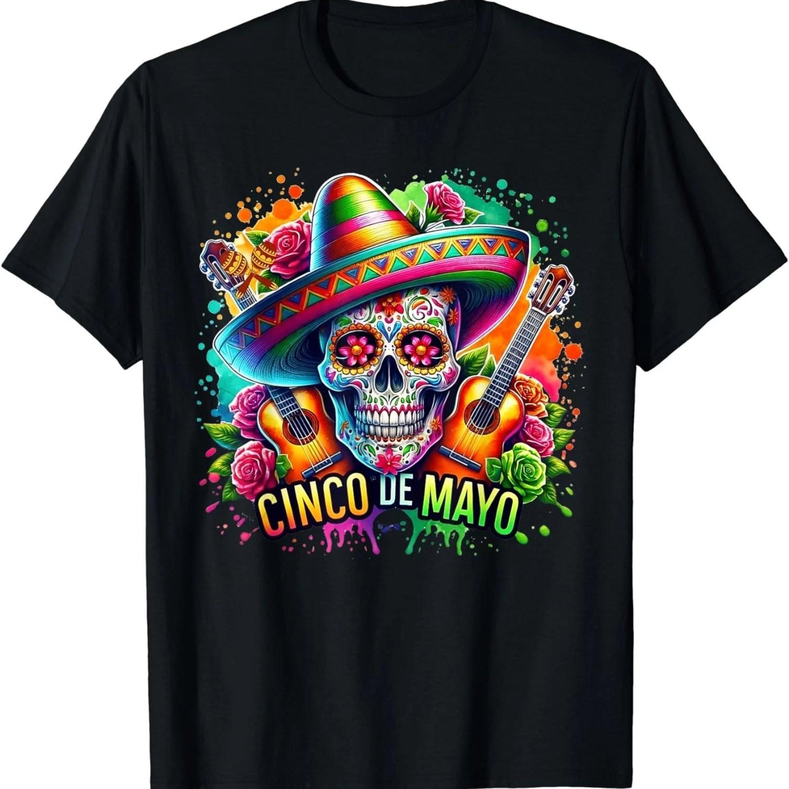 Cinco De Mayo Mexican Skull Fiesta Graphic Tee S