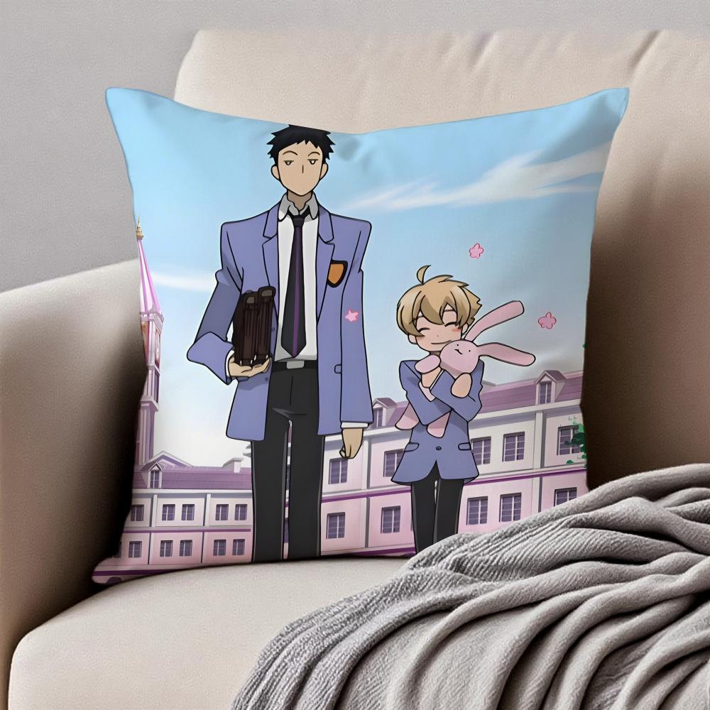 OOuran High School Cushion Cover Pillowcase Antidustmite Invisible Zipper Short Plush Sofa Cushion
