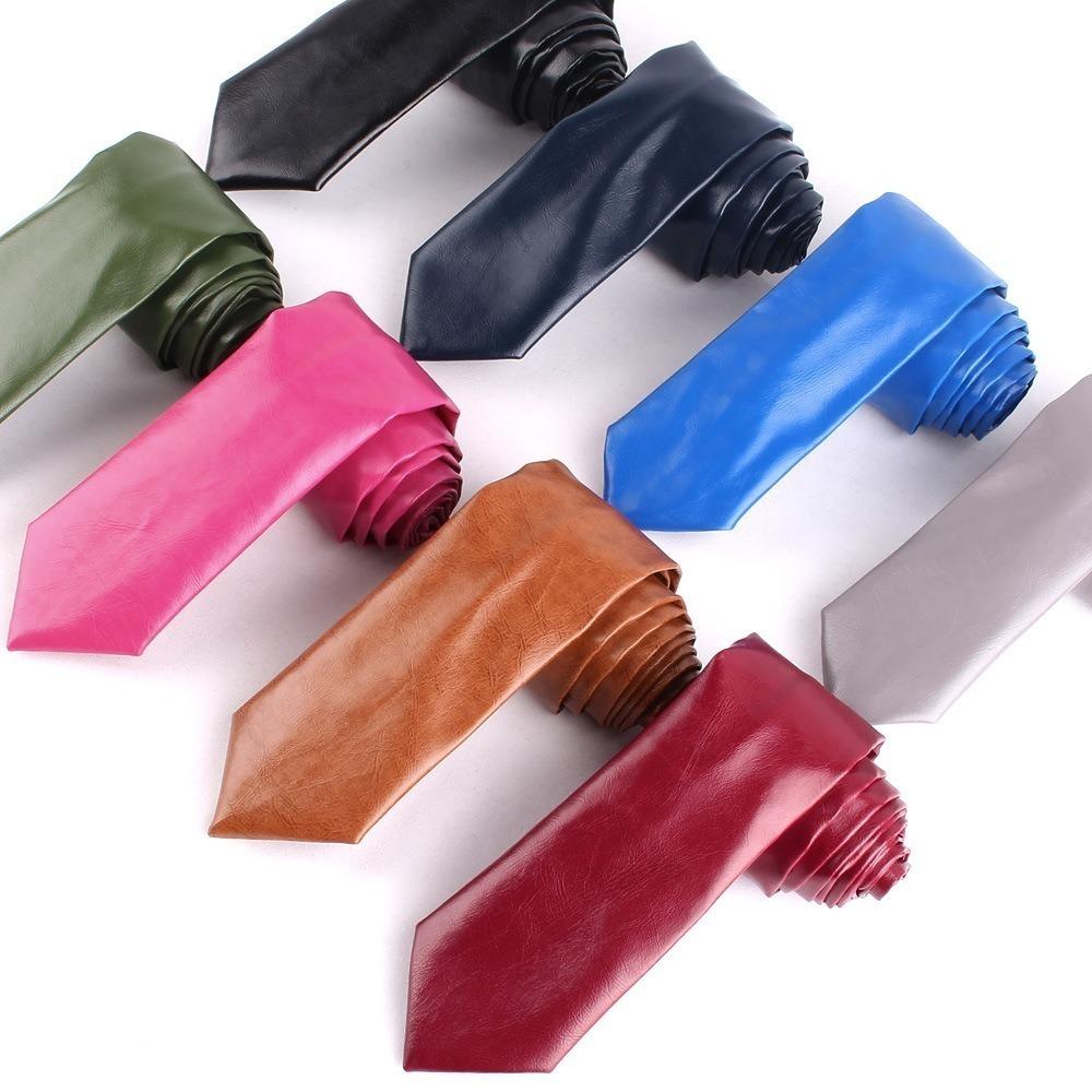 Retro PU Leather Ties 5.5cm Wide Narrow tie Fashion JK Necktie  Unisex