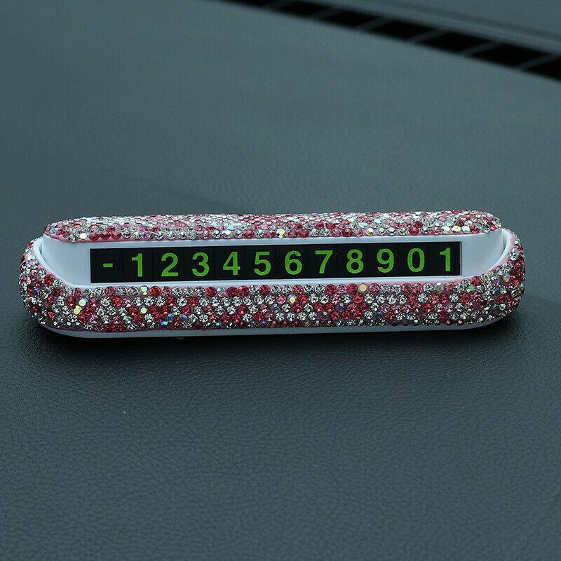 Lüks Araba Geçici Park Kartı Telefon Numarası Plaka Kutusu Gizlenebilir Araba Parıltı Aksesuarları Gadget Kadınlar/Erkekler için
