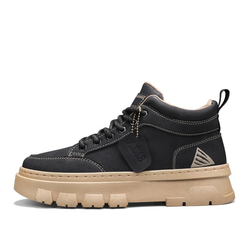 British Retro High-top Tooling Shoes Spring and Autumn New Martin Boots Men's Medium-top Outdoor Platform Sports and Leisure Shoes