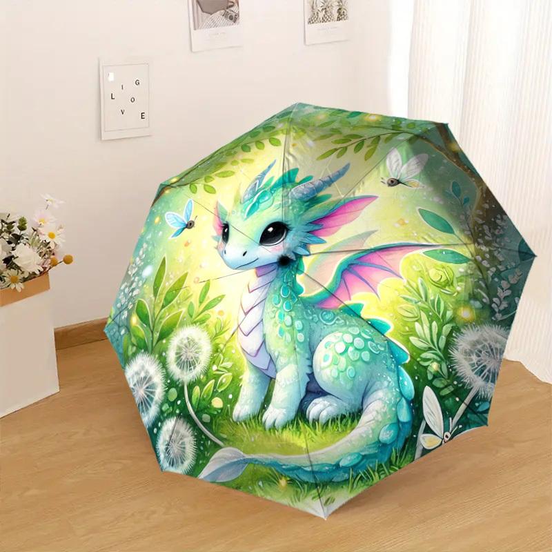 1pc dragon forest Pattern Umbrella Design Automatic Opening and Closing Umbrella, High-quality Travel Umbrella, Lightweight and Portable, -83