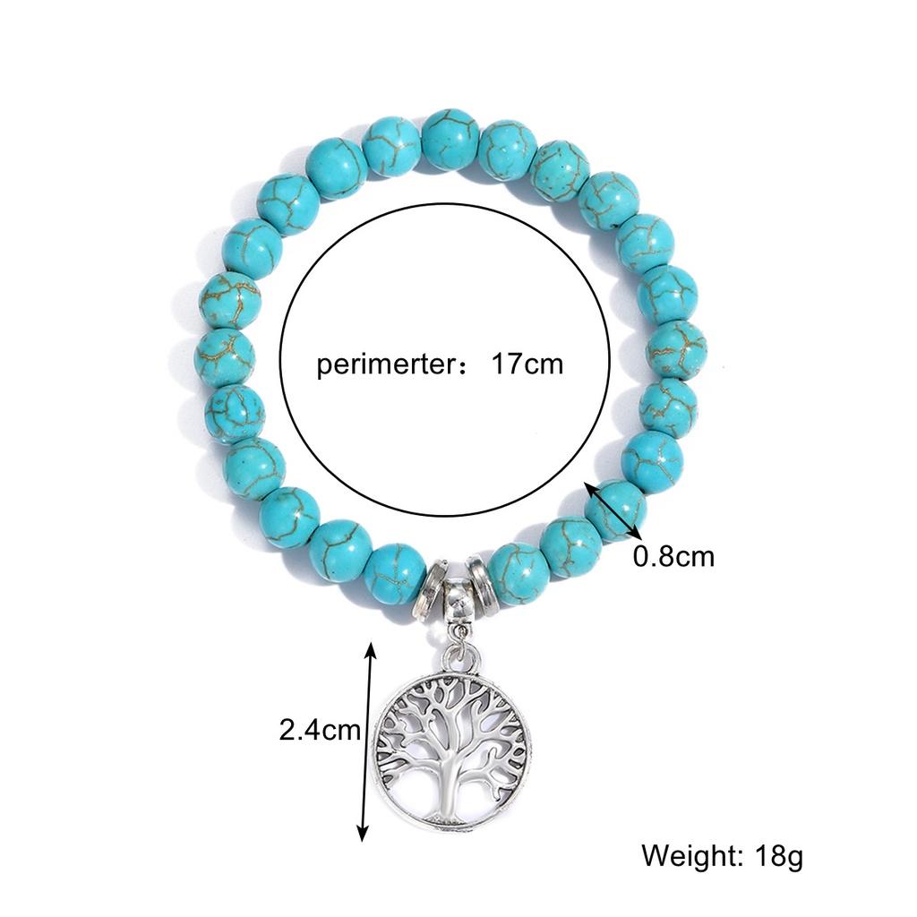 Fashionable Bohemian Ethnic Turquoise Beaded Bracelet Set For Women