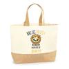 Tote Bag - PLANETEE - Josette Paws Up Lion - Natural Jute - Printed In France - Sturdy Handles