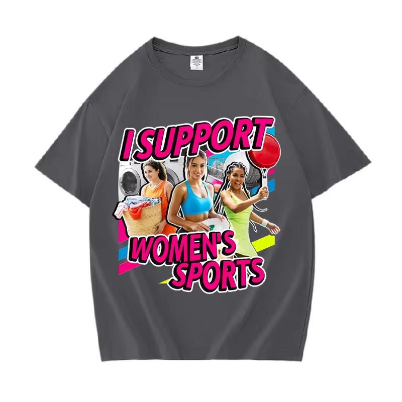 

Streetwear Loose Tshrit I Support Womens Sports Adult Humor TShirt Retro Style pure Cotton Summer Y2K Short Sleeve Unisex Tee 4XL