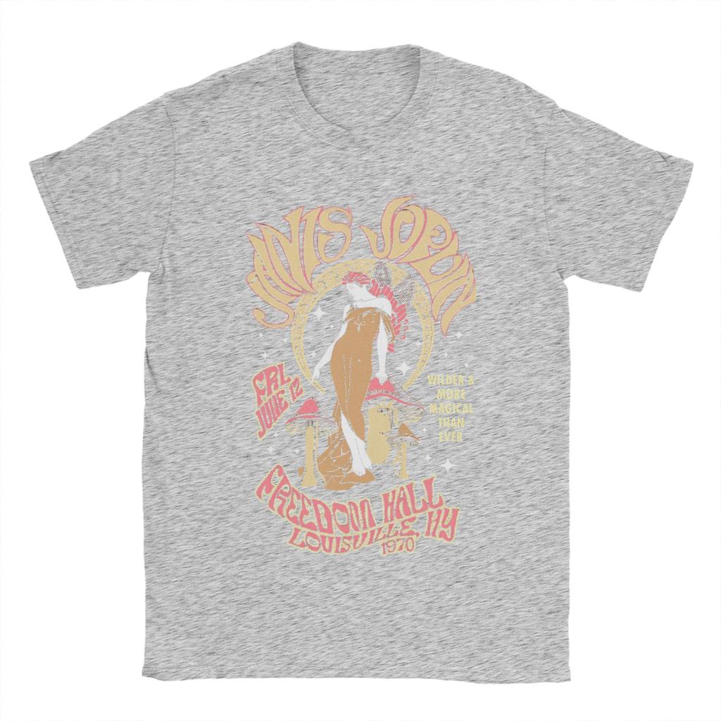 T-shirt Homme Concert Janis Joplin Nouveauté Manches Courtes Col Rond Coton Impression Vêtements