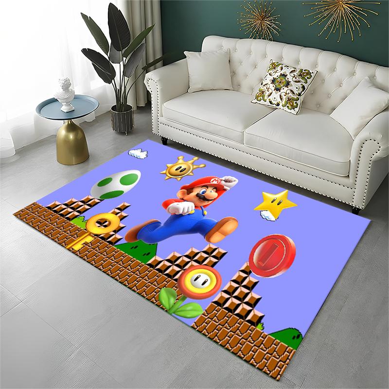 Cartoon M-Mario Bros Game Carpet Rug for Playroom Bedroom Living Room Sofa Home Decor,kids Area Rug Non-slip Floor Mat Gift