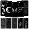 Phone Case For Samsung Galaxy S24 S23 Ultra S22 S21 S20 FE 5G S10 S10E S9 Plus S8 Soft Black Cover Gothic Style Black Lip