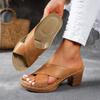 Oversized, Open Toed, High-heeled Slippers, Women's Shoes, Thick Heels, Sandals