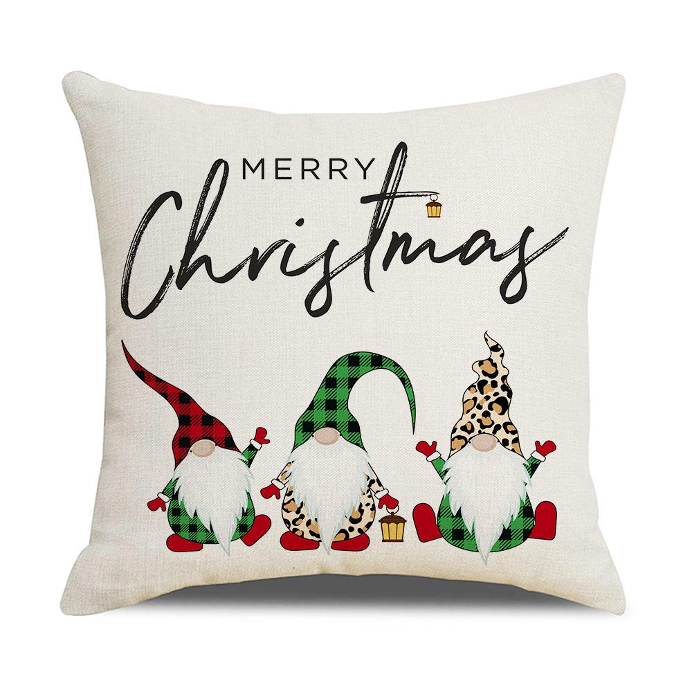 Nordic Ins Christmas Pillow Cover Letter Elk Print Cushion Cover Linen Cushion Home Pillow