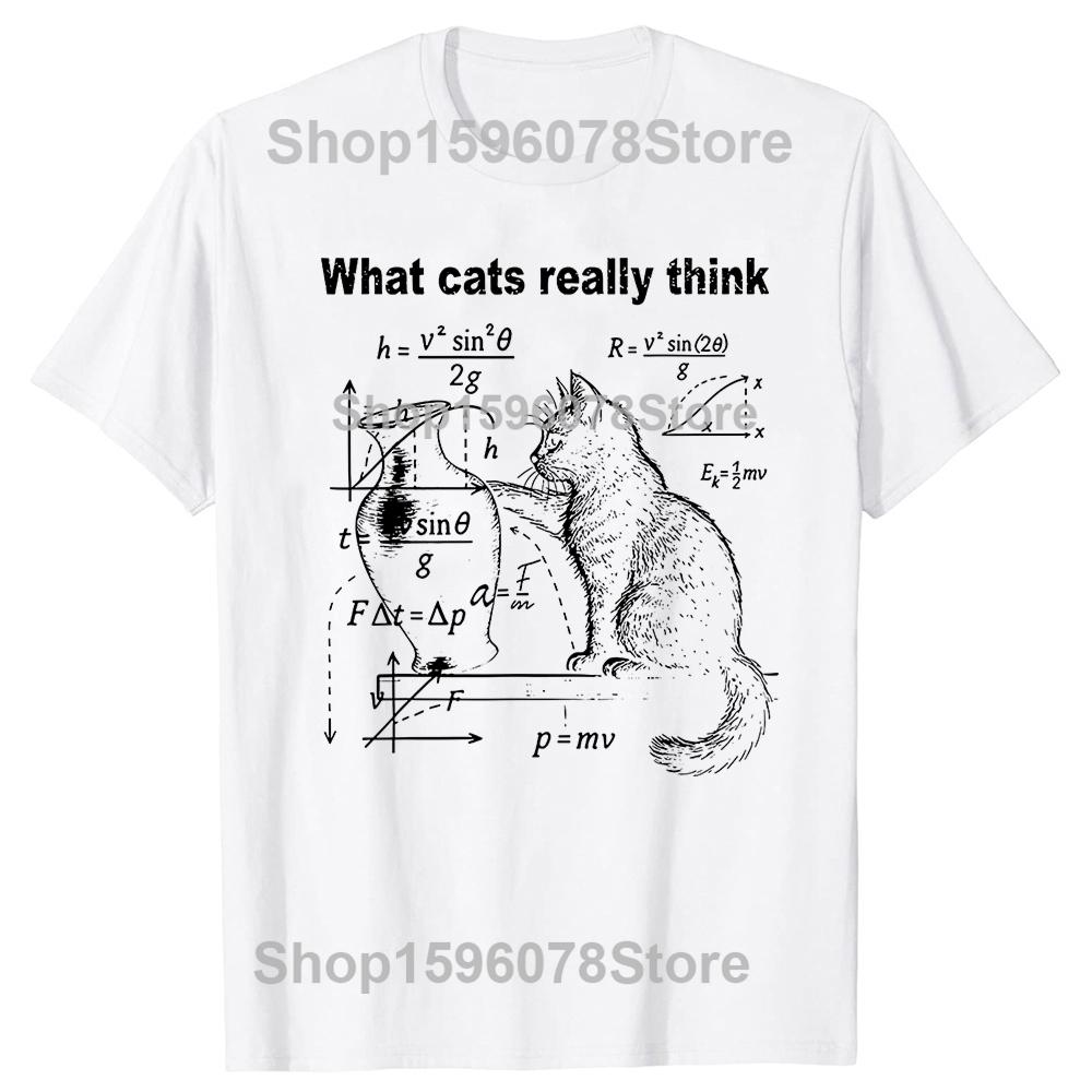 Funny Cat Physics Humor I Did The Math The Answer Is Cat T Shirt Fashion T Shirts Cotton Short Sleeve Oversized Tshirt Tops S
