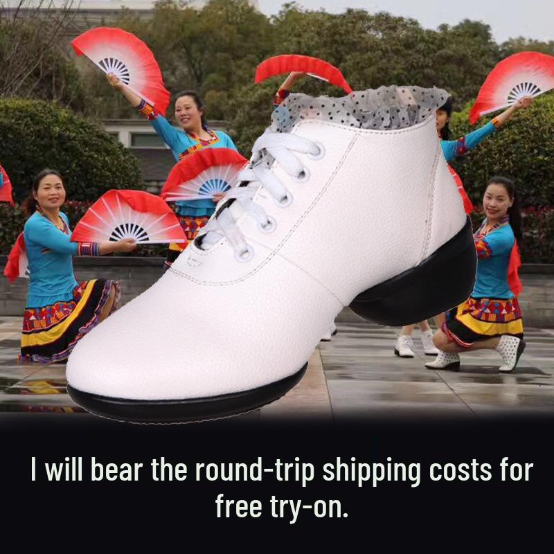 Women's Modern Ballroom Mid-Calf Dance Boots - Soft Sole, Mid-Heel.
