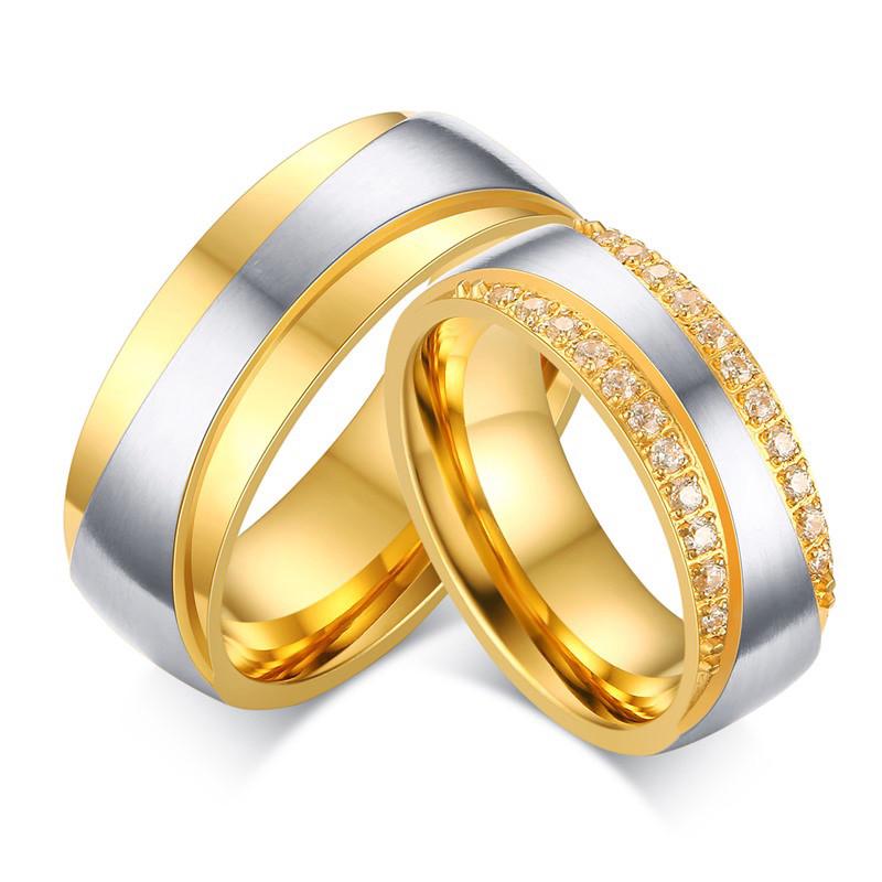 

Мода Мужчины Женщины Свадебная помолвка Нержавеющая сталь Пара Кольца Любовник Ювелирные изделия