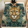 Puma, gemusterte Flanelldecke, Hohe Qualität, Bequem für alle Jahreszeiten, Heimdekoration, Wärme und Komfort, Perfekt für Geschenke.